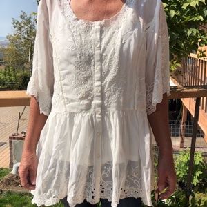 Isabella white lace top from Sundance. NEW!